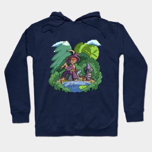 fishing day, magician fishing with his magical cat. Hoodie